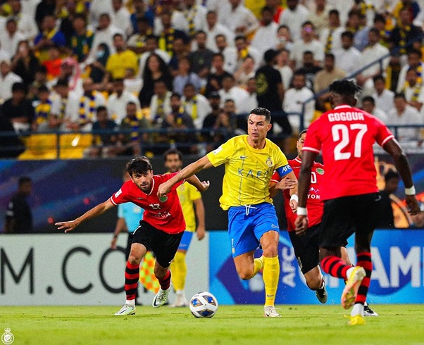 Perlawanan sengit pada Pertandingan Al Nassr Vs Istiklol yang dimenangkan tim Mega Bintang, Ronaldo. Sumber - Instagram, @ligachampionsasia