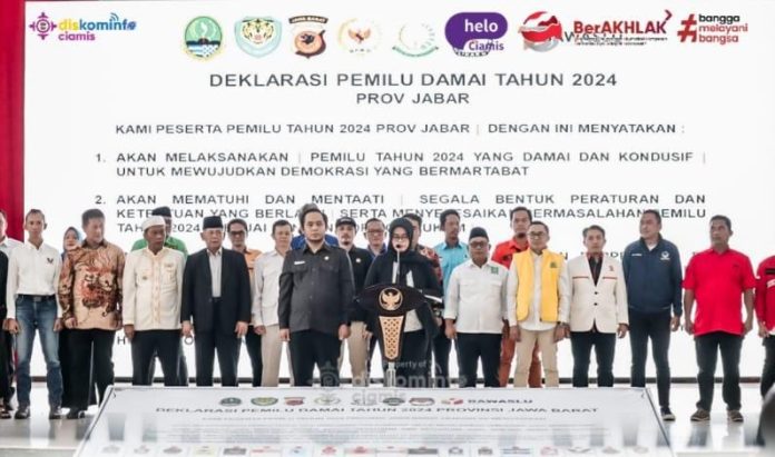 Berpusat di Kabupaten Ciamis yang manjadi tempat terselenggaranya deklarasi pemilu damai 2023 Provinsi Jawa Barat (dok : portal.ciamiskab)